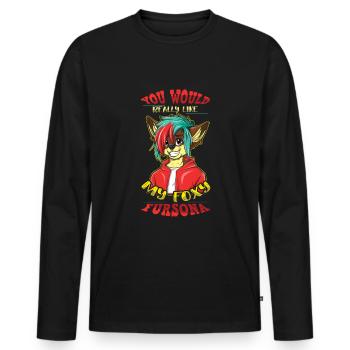 Fursona Stolzer pelziger Schwanz Ohr pelzige Person Cosplay - Männer Premium Bio Langarmshirt - Schwarz - Vorne - Nico (187cm)