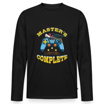 Master-PhD Abschluss Master-Absolvent 2023 - Männer Premium Bio Langarmshirt - Schwarz - Vorne - Nico (187cm)