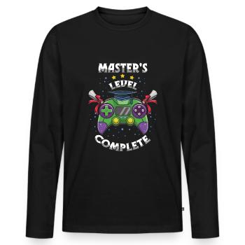Master-PhD Abschluss Master 2023 Absolvent - Männer Premium Bio Langarmshirt - Schwarz - Vorne - Nico (187cm)