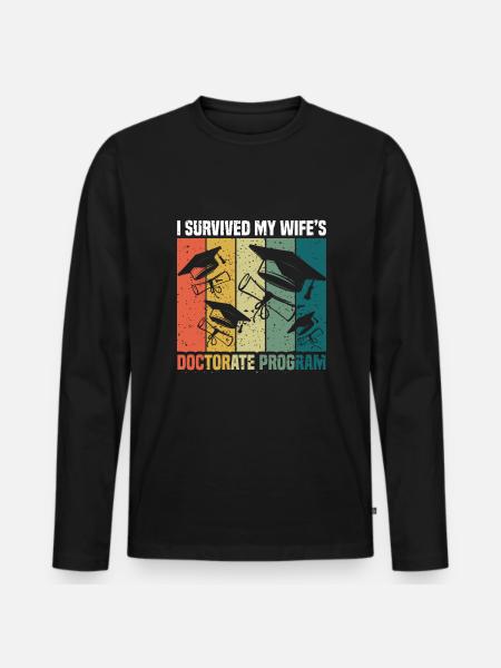 Retro-Doktoranden-PhD-Absolventen - Männer Premium Bio Langarmshirt - Schwarz