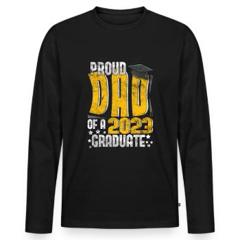 Stolzer Papa-Absolvent Abschluss 2023 Abschluss - Männer Premium Bio Langarmshirt - Schwarz - Vorne - Nico (187cm)