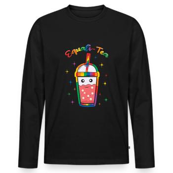 Tea Equality Gay LGBTQ Rainbow Mois de la fierté LGBT - T-shirt manches longues Premium bio Homme - noir - Devant - Nico (187cm)