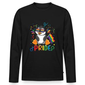 Liebe Pinguin Homosexuell LGBTQ Regenbogen LGBT Pride Monat - Männer Premium Bio Langarmshirt - Schwarz - Vorne - Nico (187cm)