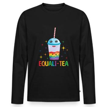 Gleichberechtigung Tee Homosexuell LGBTQ Regenbogen LGBT Pride Monat - Männer Premium Bio Langarmshirt - Schwarz - Vorne - Nico (187cm)