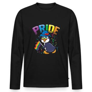 Pinguin-Liebhaber Homosexuell LGBTQ Regenbogen LGBT Pride Monat - Männer Premium Bio Langarmshirt - Schwarz - Vorne - Nico (187cm)