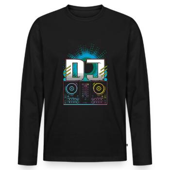 Beat DJ Raver Rave Hard Techno Dark Tekno - Men's Premium Organic Long Sleeve Shirt - black - Front - Nico (187cm)
