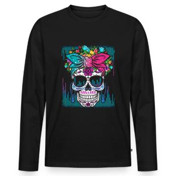 Cool Muertos Drip Rave Musik Party Cool Tekkno - Männer Premium Bio Langarmshirt - Schwarz - Vorne - Nico (187cm)