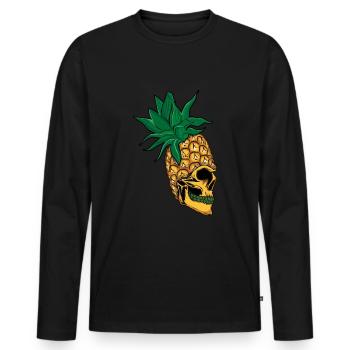 Surf Hello Summer Ananas Dia De Los Muertos - Männer Premium Bio Langarmshirt - Schwarz - Vorne - Nico (187cm)