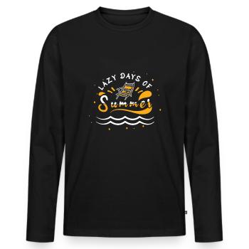 Lustige faule Tage des Sommers Surfen Hallo Sommer - Männer Premium Bio Langarmshirt - Schwarz - Vorne - Nico (187cm)