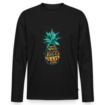 Tropische Ananas Hawaii Surf Hallo Sommer - Männer Premium Bio Langarmshirt - Schwarz - Vorne - Nico (187cm)