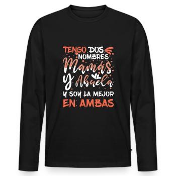 Mother's Day Retired Grandma Cool Grandmom - Männer Premium Bio Langarmshirt - Schwarz - Vorne - Nico (187cm)