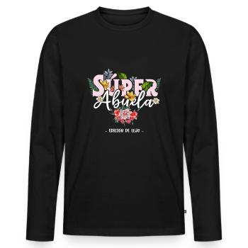 Mother's Day Retired Super Grandma Cool Grandmom - Männer Premium Bio Langarmshirt - Schwarz - Vorne - Nico (187cm)