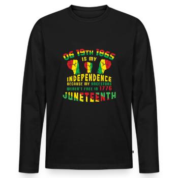 Independence Celebrate Juneteenth Black History - Männer Premium Bio Langarmshirt - Schwarz - Vorne - Nico (187cm)