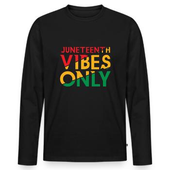 Celebrate Juneteenth Vibes Black History - Männer Premium Bio Langarmshirt - Schwarz - Vorne - Nico (187cm)