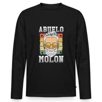 Father's Day Retired Granddad Retro Cool Grandpa - Männer Premium Bio Langarmshirt - Schwarz - Vorne - Nico (187cm)