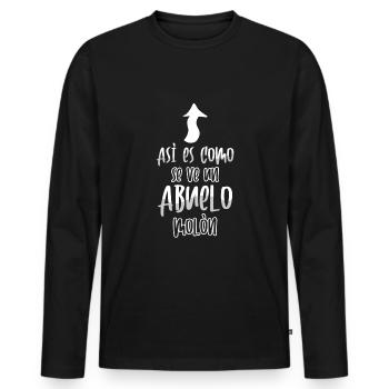Father's Day Retired Granddad Cool Grandpa Looks - Männer Premium Bio Langarmshirt - Schwarz - Vorne - Nico (187cm)