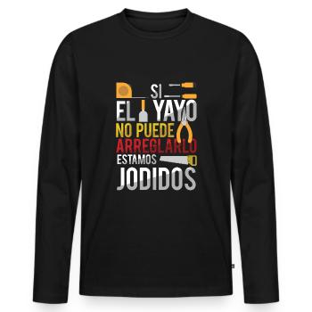 Father's Day Retired Granddad Yayo Grandpa Fix - Männer Premium Bio Langarmshirt - Schwarz - Vorne - Nico (187cm)