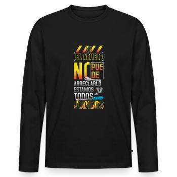 Retired Granddad Yayo Cool Grandpa Father's Day - Männer Premium Bio Langarmshirt - Schwarz - Vorne - Nico (187cm)