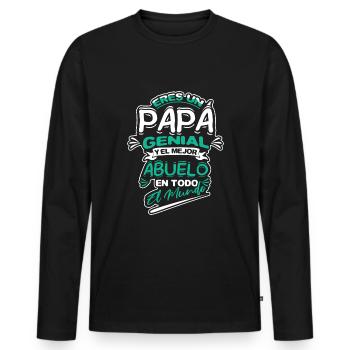 Father's Day Retired Yayo Cool Grandpa Granddad - Männer Premium Bio Langarmshirt - Schwarz - Vorne - Nico (187cm)