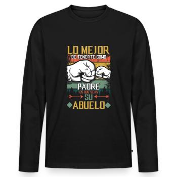 Vintage Father's Day Retired Granddad Cool Grandpa - Männer Premium Bio Langarmshirt - Schwarz - Vorne - Nico (187cm)
