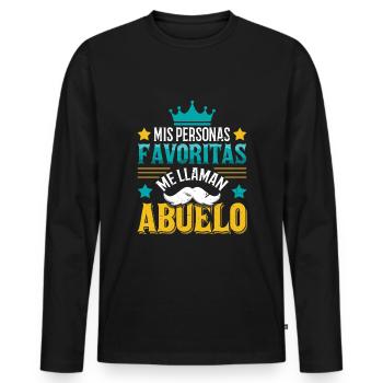 Father's Day Retired Granddad Call Me Grandpa - Männer Premium Bio Langarmshirt - Schwarz - Vorne - Nico (187cm)