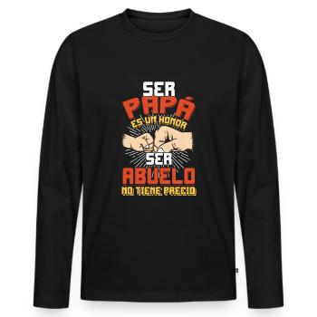 Father's Day Papa Granddad Cool Grandpa Honor - Männer Premium Bio Langarmshirt - Schwarz - Vorne - Nico (187cm)