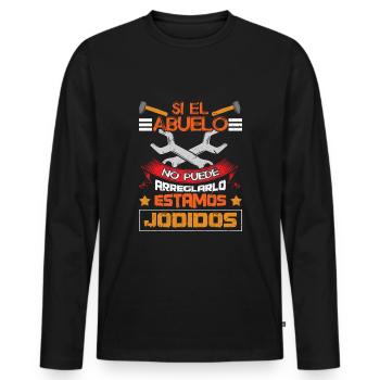 Father's Day If Granddad Fix No One Cool Grandpa - Männer Premium Bio Langarmshirt - Schwarz - Vorne - Nico (187cm)