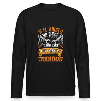 Father's Day If Granddad Fix No One Can Grandpa - Männer Premium Bio Langarmshirt - Schwarz - Vorne - Nico (187cm)