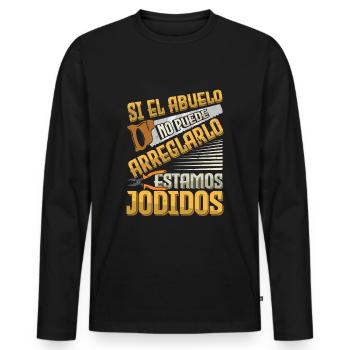 If Granddad Fix No One Can Grandpa Father's Day - Men's Premium Organic Long Sleeve Shirt - black - Front - Nico (187cm)