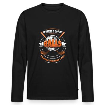 Nimmt Viele Golfbälle Lustiger Golf Golfer Golf - Männer Premium Bio Langarmshirt - Schwarz - Vorne - Nico (187cm)