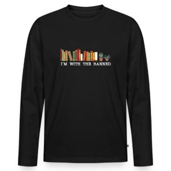Ich bin mit dem verbotenen Buchliebhaber Reader gelesen - Männer Premium Bio Langarmshirt - Schwarz - Vorne - Nico (187cm)