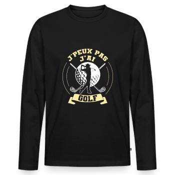 Ich kann nicht Golf Club Golfer Golfspieler haben - Männer Premium Bio Langarmshirt - Schwarz - Vorne - Nico (187cm)