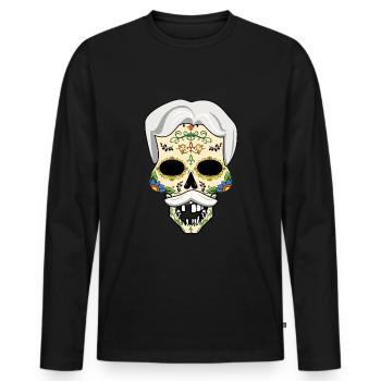 Abuelo Opa Großelterntag Día de los Muertos - Männer Premium Bio Langarmshirt - Schwarz - Vorne - Nico (187cm)