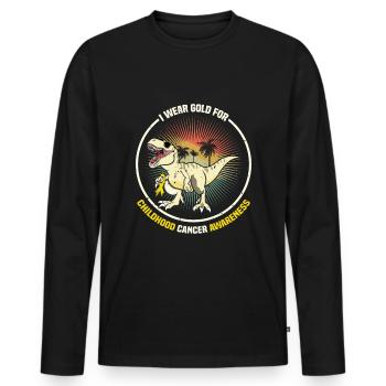 September Ribbon For Childhood Cancer Awareness - Men's Premium Organic Long Sleeve Shirt - black - Front - Nico (187cm)