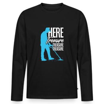 Détecteur de métaux à sondage amusant - T-shirt manches longues Premium bio Homme - noir - Devant - Nico (187cm)
