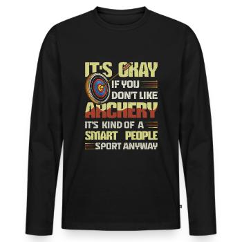 Chasse en plein air Tir à l’arc Sport Smart People Funny - T-shirt manches longues Premium bio Homme - noir - Devant - Nico (187cm)