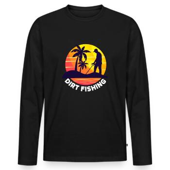 Détecteur de métaux à sondage amusant - T-shirt manches longues Premium bio Homme - noir - Devant - Nico (187cm)