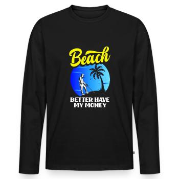 Détecteur de métaux à sondage amusant - T-shirt manches longues Premium bio Homme - noir - Devant - Nico (187cm)