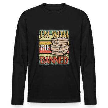 Ich bin mit dem verbotenen Vintage-Buchliebhaber-Leser zusammen - Männer Premium Bio Langarmshirt - Schwarz - Vorne - Nico (187cm)