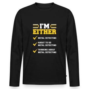 Détecteur de métaux à sondage amusant - T-shirt manches longues Premium bio Homme - noir - Devant - Nico (187cm)