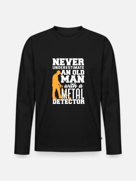 Détecteur de métaux à sondage amusant - T-shirt manches longues Premium bio Homme - noir