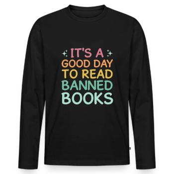 Tag lesen Verbotenes Buch Lustige Buch Liebhaber Leser Lesen - Männer Premium Bio Langarmshirt - Schwarz - Vorne - Nico (187cm)