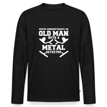 Détecteur de métaux à sondage amusant - T-shirt manches longues Premium bio Homme - noir - Devant - Nico (187cm)