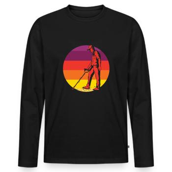 Détecteur de métaux à sondage amusant - T-shirt manches longues Premium bio Homme - noir - Devant - Nico (187cm)