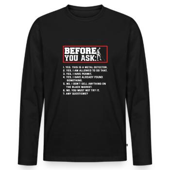 Détecteur de métaux à sondage amusant - T-shirt manches longues Premium bio Homme - noir - Devant - Nico (187cm)