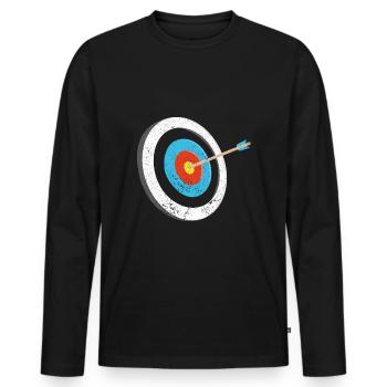 Chasse en plein air Arch Retro Target Bow Arrow Retro - T-shirt manches longues Premium bio Homme - noir - Devant - Nico (187cm)