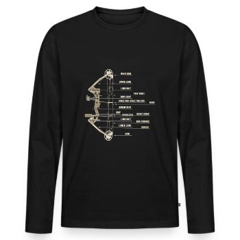 Outdoor Hunting Arch Anatomy Bow Definition Arrow - Men's Premium Organic Long Sleeve Shirt - black - Front - Nico (187cm)