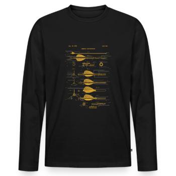 Outdoor Hunting Arch Anatomy Arrow Definition - Men's Premium Organic Long Sleeve Shirt - black - Front - Nico (187cm)