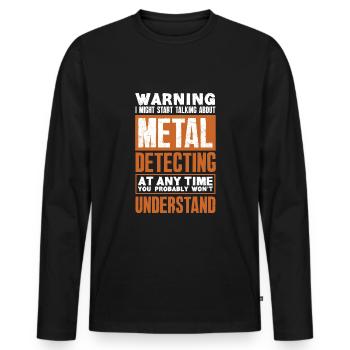 Détecteur de métaux à sondage amusant - T-shirt manches longues Premium bio Homme - noir - Devant - Nico (187cm)