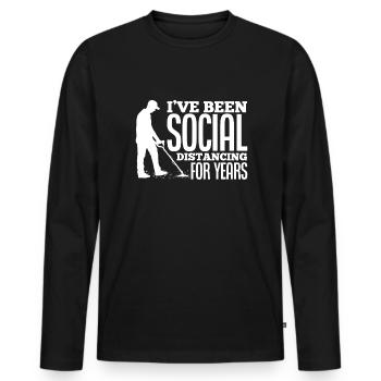 Détecteur de métaux à sondage amusant - T-shirt manches longues Premium bio Homme - noir - Devant - Nico (187cm)